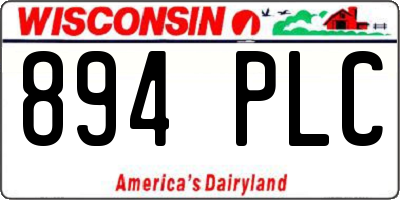 WI license plate 894PLC