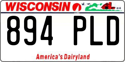WI license plate 894PLD