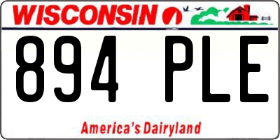 WI license plate 894PLE