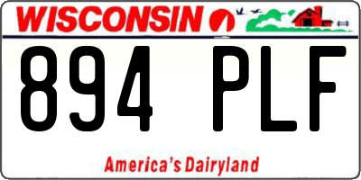 WI license plate 894PLF