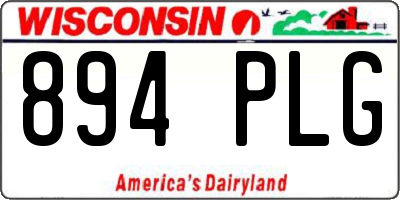 WI license plate 894PLG