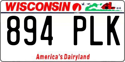 WI license plate 894PLK