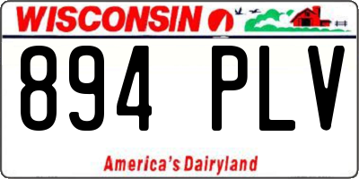 WI license plate 894PLV