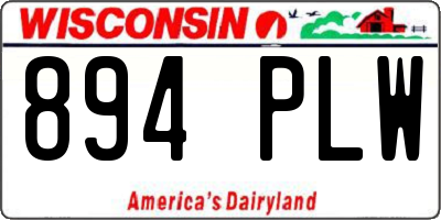 WI license plate 894PLW