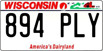 WI license plate 894PLY