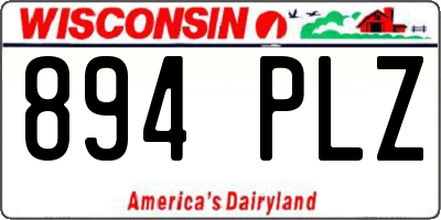 WI license plate 894PLZ