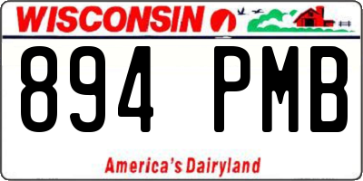 WI license plate 894PMB