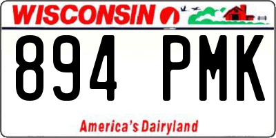 WI license plate 894PMK
