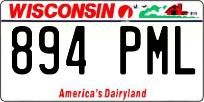 WI license plate 894PML