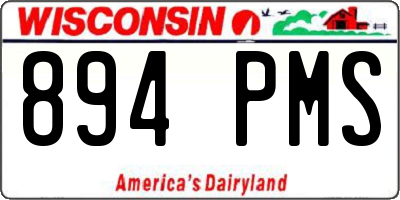 WI license plate 894PMS
