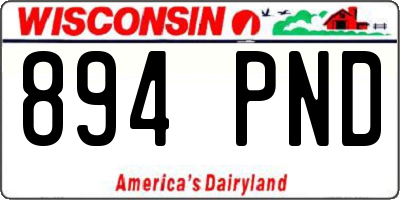 WI license plate 894PND