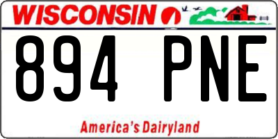 WI license plate 894PNE