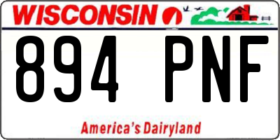 WI license plate 894PNF