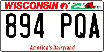 WI license plate 894PQA