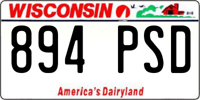 WI license plate 894PSD
