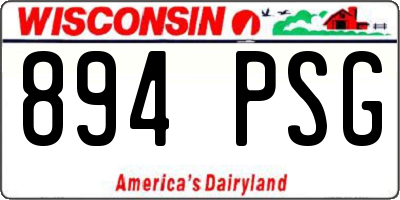 WI license plate 894PSG