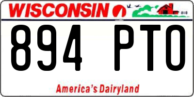 WI license plate 894PTO