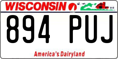 WI license plate 894PUJ