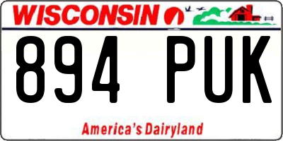WI license plate 894PUK