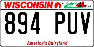 WI license plate 894PUV