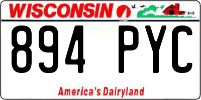 WI license plate 894PYC