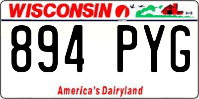 WI license plate 894PYG