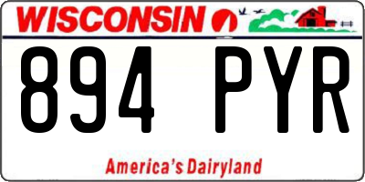 WI license plate 894PYR