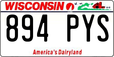WI license plate 894PYS
