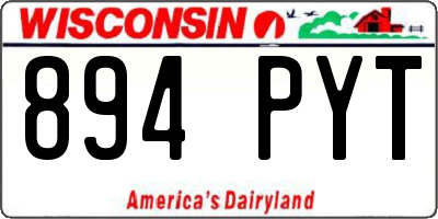 WI license plate 894PYT