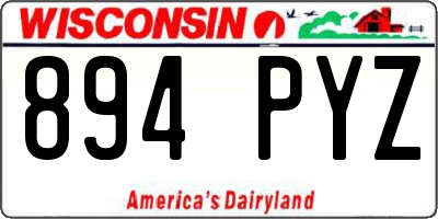 WI license plate 894PYZ