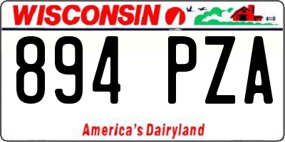 WI license plate 894PZA