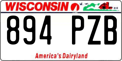 WI license plate 894PZB