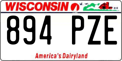 WI license plate 894PZE