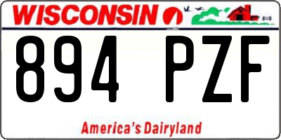 WI license plate 894PZF