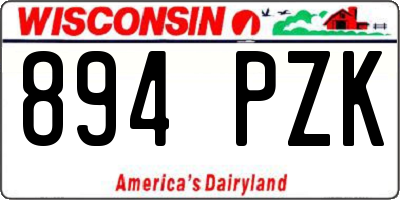 WI license plate 894PZK