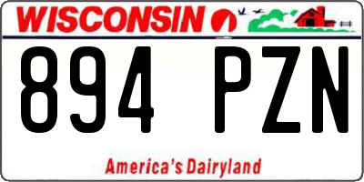 WI license plate 894PZN