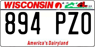 WI license plate 894PZO