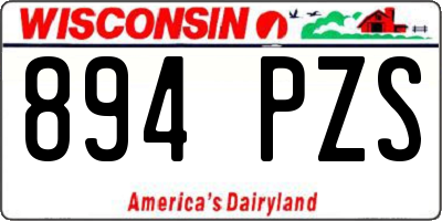 WI license plate 894PZS