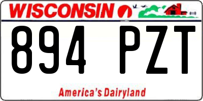 WI license plate 894PZT