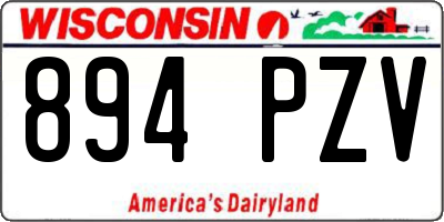 WI license plate 894PZV
