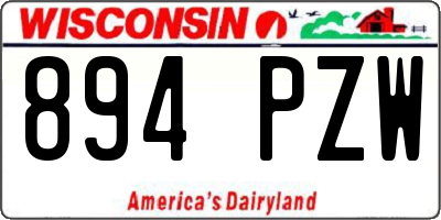 WI license plate 894PZW