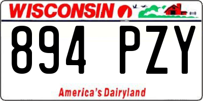 WI license plate 894PZY