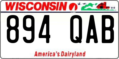 WI license plate 894QAB