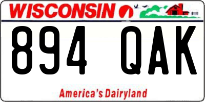 WI license plate 894QAK