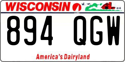 WI license plate 894QGW