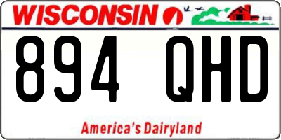 WI license plate 894QHD