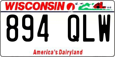 WI license plate 894QLW