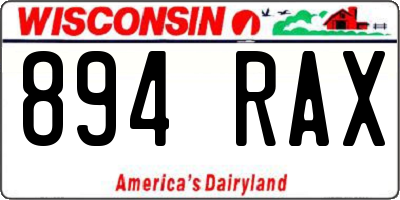WI license plate 894RAX