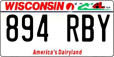 WI license plate 894RBY