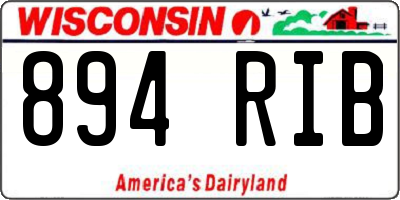 WI license plate 894RIB